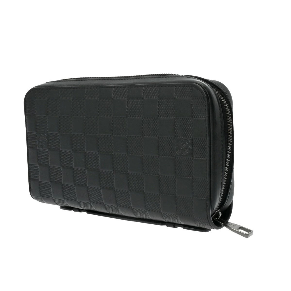 Louis Vuitton Long Black Infini Damier Onyx Wallet Zippy Leather